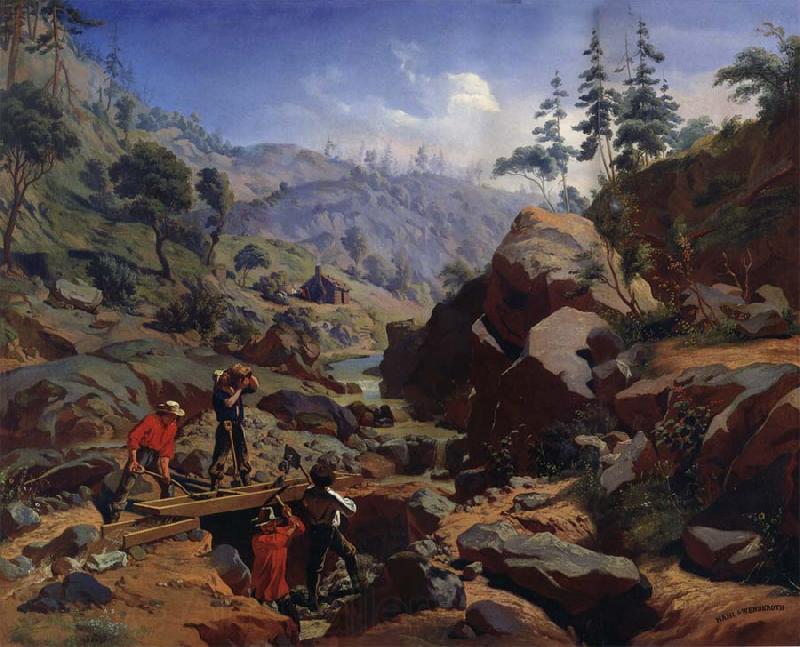 Charles Christian Nahl and august wenderoth Miners in the Sierras Spain oil painting art